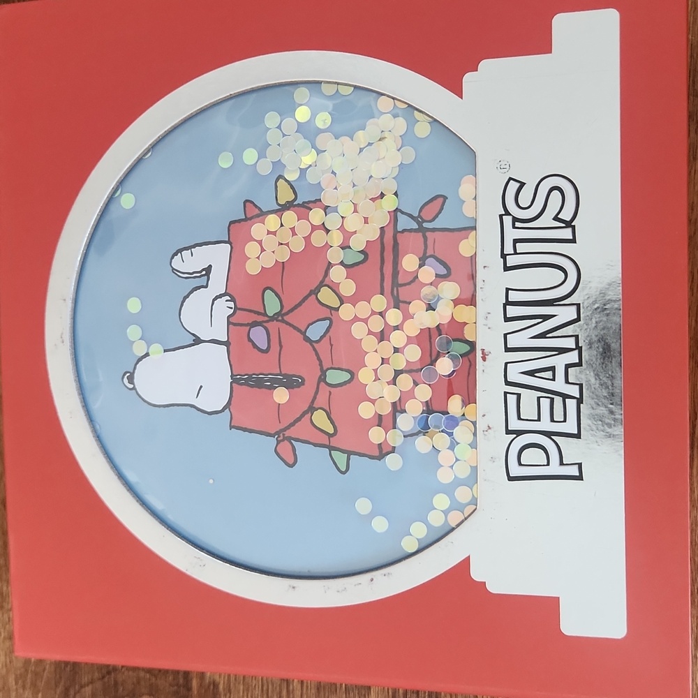 NIB Peanuts Snoopy 2 Pk Fuzzy House Socks Womens 4-10 Snowglobe Gift Box